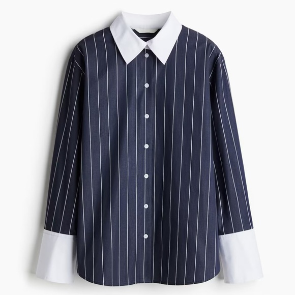NEW H&M POPLIN SHIRT - Picture 1 of 4